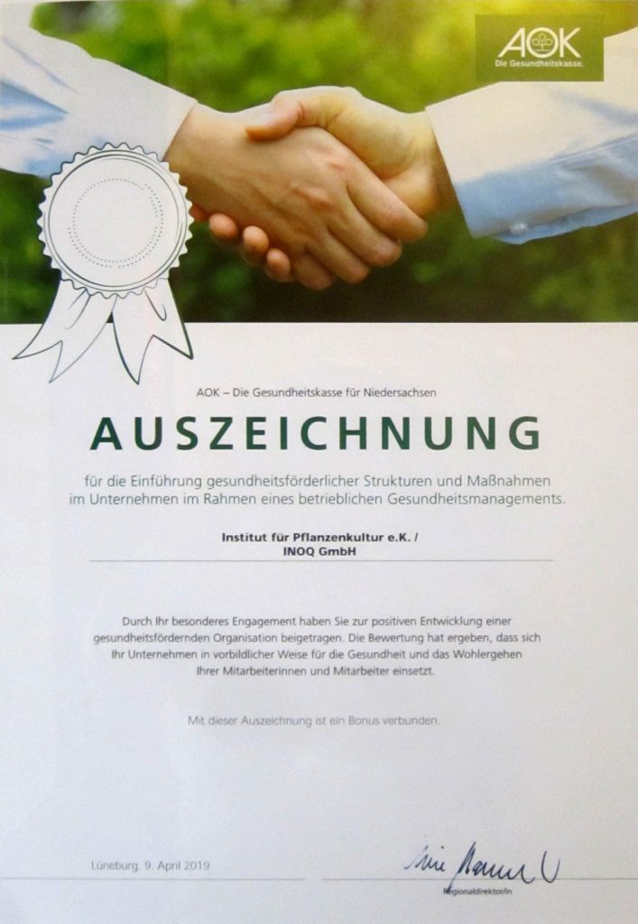 INOQ Auszeichnung